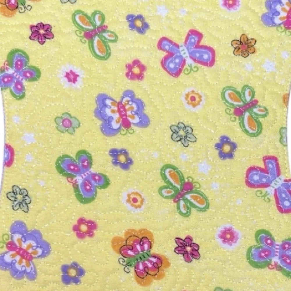 Hand Crafted Burp Cloth Colorful Flannel Contoured Padded Reversible Butterfly